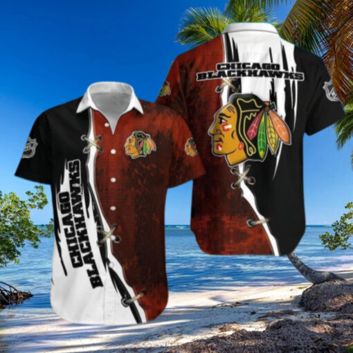 Chicago Blackhawks Rugged Split Hawaiian Shirt
