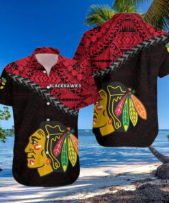 Chicago Blackhawks Tribal Legacy Hawaiian Shirt