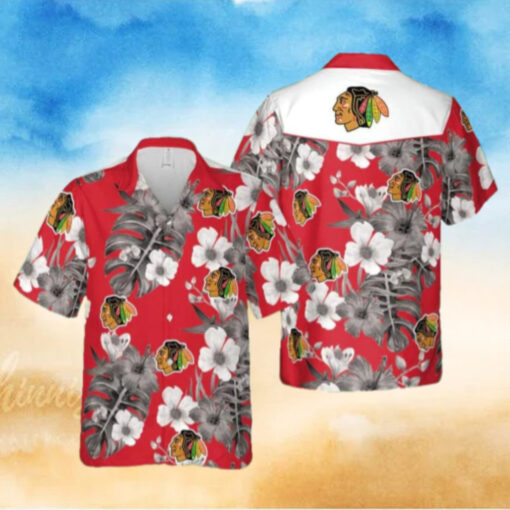 Chicago Blackhawks Tropical Elegance Hawaiian Shirt