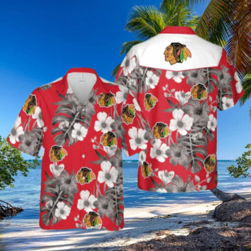 Chicago Blackhawks Tropical Elegance Hawaiian Shirt