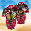 Chicago Blackhawks Tropical Gold Hawaiian Shirt