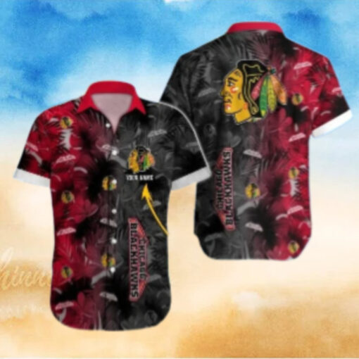 Chicago Blackhawks Tropical Noir Custom Hawaiian Shirt