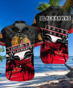 Chicago Blackhawks Tropical Sunset Hawaiian Shirt