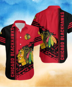 Chicago Blackhawks Urban Stripe Hawaiian Shirt