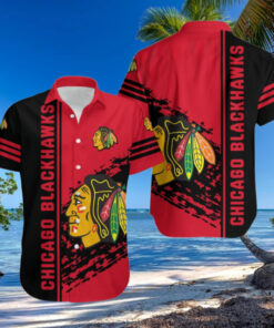 Chicago Blackhawks Urban Stripe Hawaiian Shirt