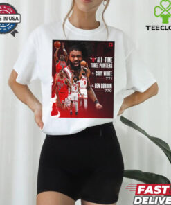 Chicago Bulls All Time Three Pointers No. 3 Coby White 771 No 4 Ben Cordon 770 Poster t shirt