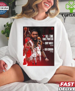 Chicago Bulls All Time Three Pointers No. 3 Coby White 771 No 4 Ben Cordon 770 Poster t shirt