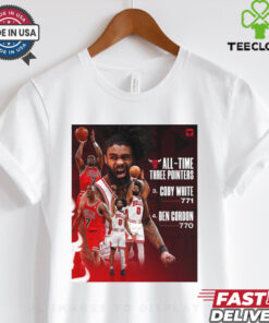 Chicago Bulls All Time Three Pointers No. 3 Coby White 771 No 4 Ben Cordon 770 Poster t shirt