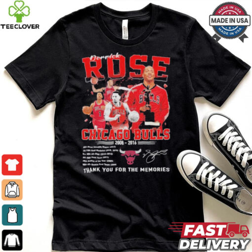 Chicago Bulls Derrick Rose NBA Most Valuable Player 2008 2016 Thank You T Shirt