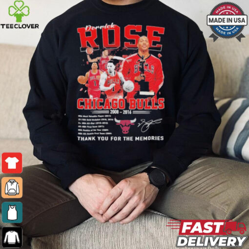 Chicago Bulls Derrick Rose NBA Most Valuable Player 2008 2016 Thank You T Shirt