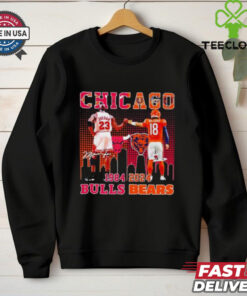 Chicago Bulls Michael Jordan and Chicago Bears Caleb Williams 1984 2024 signatures shirt