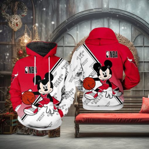 Chicago Bulls NBA Mickey 3D Printed Hoodie