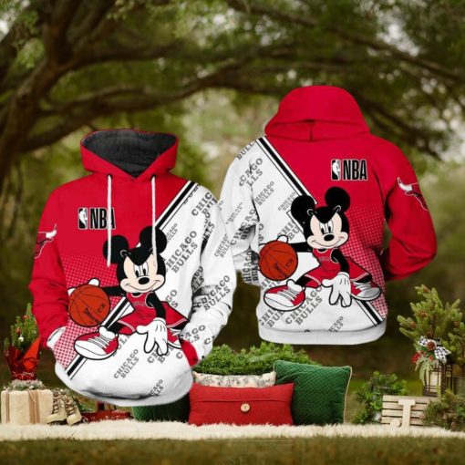 Chicago Bulls NBA Mickey 3D Printed Hoodie