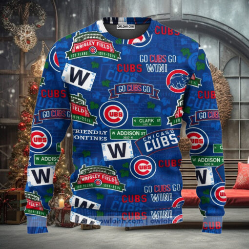 Chicago Cubs Baseball  Ugly Christmas Sweaters