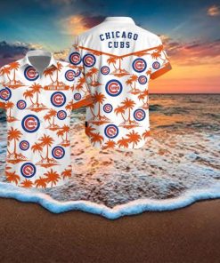 Chicago Cubs Coconut Pattern White Hawaiian Shirt 3D Printed Men Women Hawaii Shirt