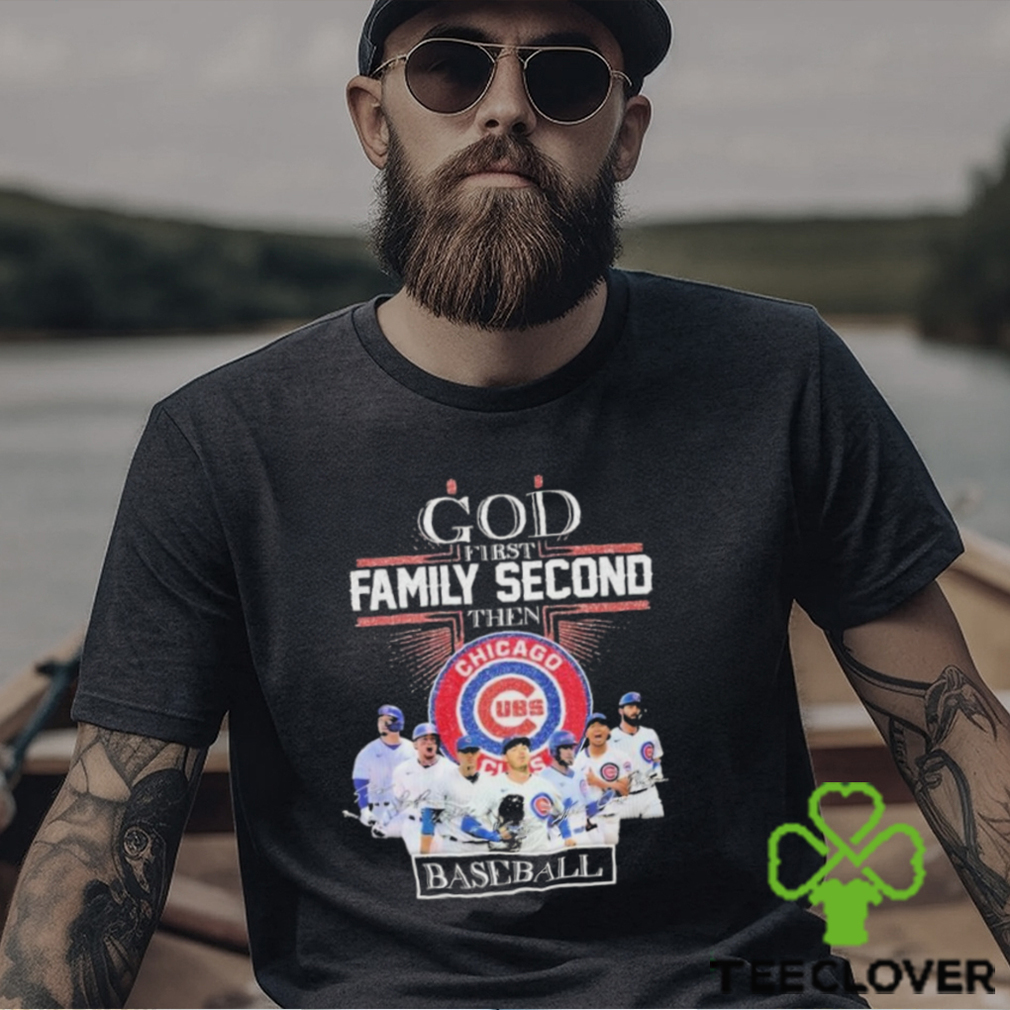 Chicago Cubs God First Family Second Then Baseball 2024 Signatures Shirt Chicago Cubs God First Family Second Then Baseball 2024 Signatures Shirt