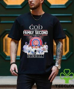 Chicago Cubs God First Family Second Then Baseball 2024 Signatures Shirt