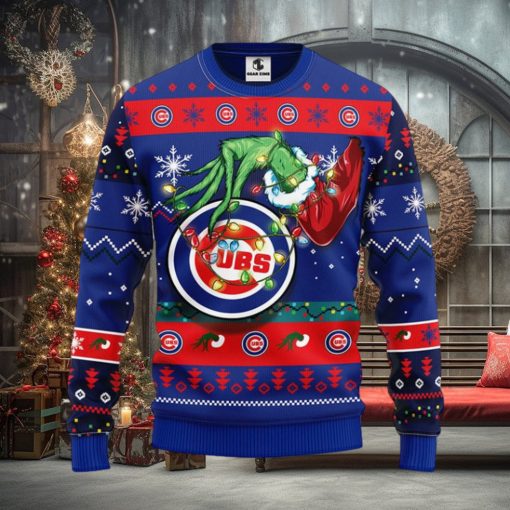 Chicago Cubs Grinch Christmas Ugly Sweater