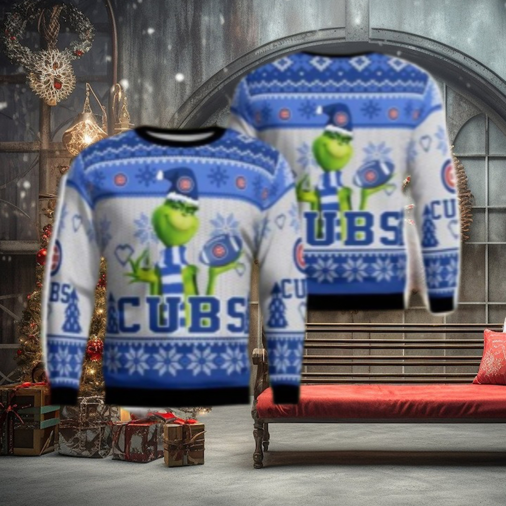 Chicago Cubs Grinch Ugly Christmas Sweater – Mischievous Holiday Fun Chicago Cubs Grinch Ugly Christmas Sweater – Mischievous Holiday Fun