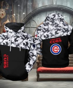 Chicago Cubs MLB Camo Veteran 3D Printed Hoodie