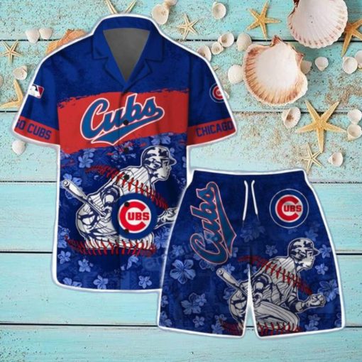 Chicago Cubs MLB Flower 3D Aloha Summer Hawaiian Shirt & Short