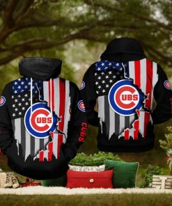 Chicago Cubs MLB US Flag 3D Printed Hoodie