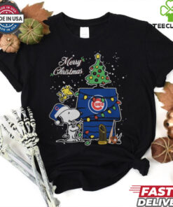 Chicago Cubs Merry Christmas With Snoopy Baby T Shirt