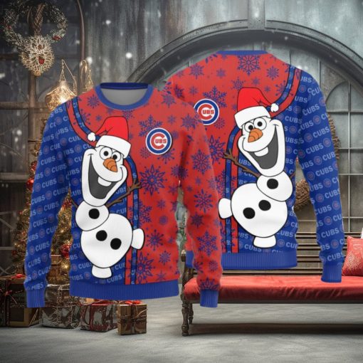 Chicago Cubs Olaf Christmas Funny Knitted Sweater