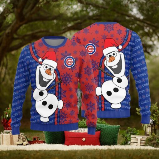 Chicago Cubs Olaf Christmas Funny Knitted Sweater