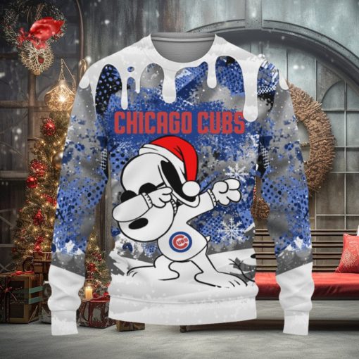 Chicago Cubs Snoopy Dabbing The Peanuts Sports Football American Christmas Dripping Matching Ugly Xmas Sweater