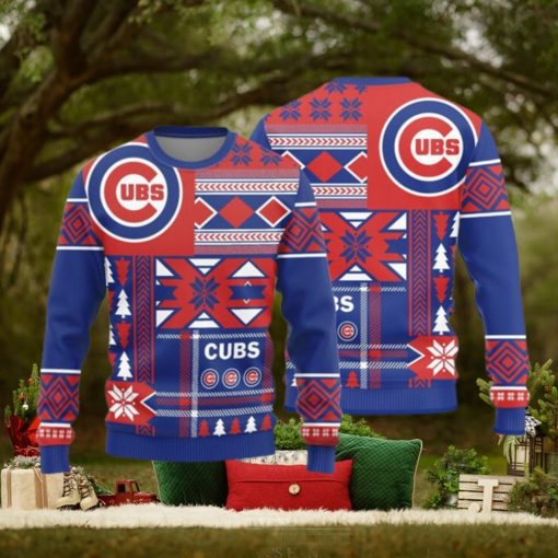 Chicago Cubs Teams Snowflakes Pattern Knitted Sweater For Christmas