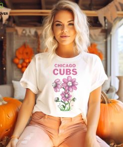 Toddler Tiny Turnip White Chicago Cubs Blooming Baseballs T-Shirt