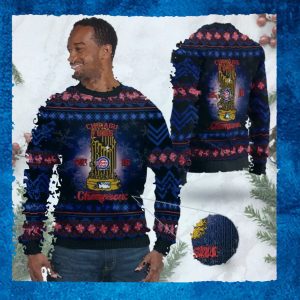 Chicago Cubs World Series Champions MLB Cup Ugly Christmas Sweater Sweatshirt Party