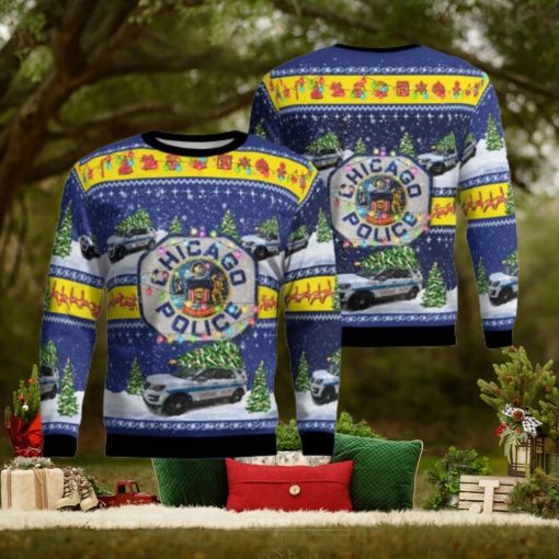 Chicago Police Ford Police Interceptor Utility Christmas Aop Ugly Sweater 3D Gift For Men And Women