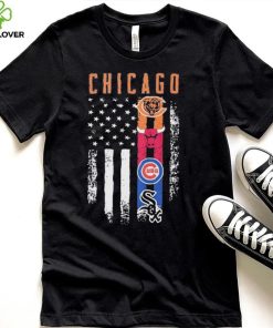 Chicago Sport Team Logo American Flag Shirt