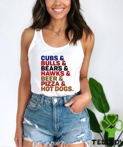 Chicago Staples Cubs and Bulls and Bears and Hawks and Beer and Pizza and Hot Dogs hoodie, sweater, longsleeve, shirt v-neck, t-shirt