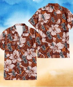 Chicago White Sox Bisque Hibiscus Brown Pattern 3D Hawaiian Shirt Gift For Fans