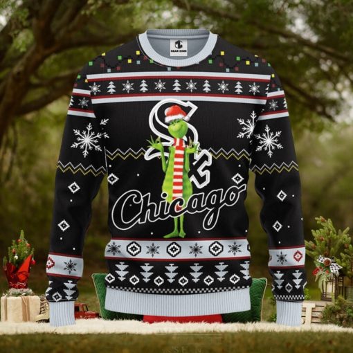 Chicago White Sox Funny Grinch Christmas Ugly Sweater 3D Christmas Xmas Sweater