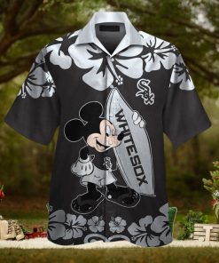 Chicago White Sox Mickey Mouse Short Sleeve Button Up Tropical Hawaiian Shirt