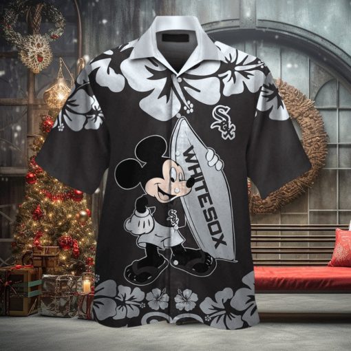 Chicago White Sox Mickey Mouse Short Sleeve Button Up Tropical Hawaiian Shirt