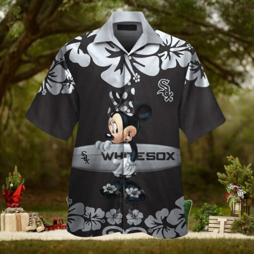 Chicago White Sox Minnie Mouse Short Sleeve Button Up Tropical Hawaiian Shirt