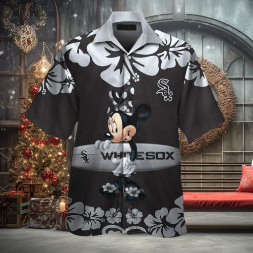 Chicago White Sox Minnie Mouse Short Sleeve Button Up Tropical Hawaiian Shirt