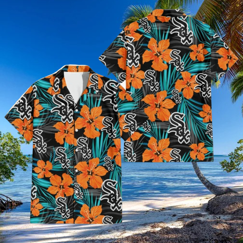 White Sox Hawaiian Shirt Hibiscus Tropical Leaf Chicago White Sox