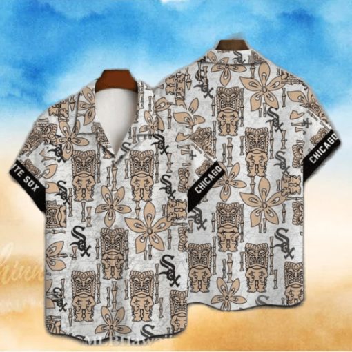 Chicago White Sox Ornate Tribal Beige Hawaiian Shirt
