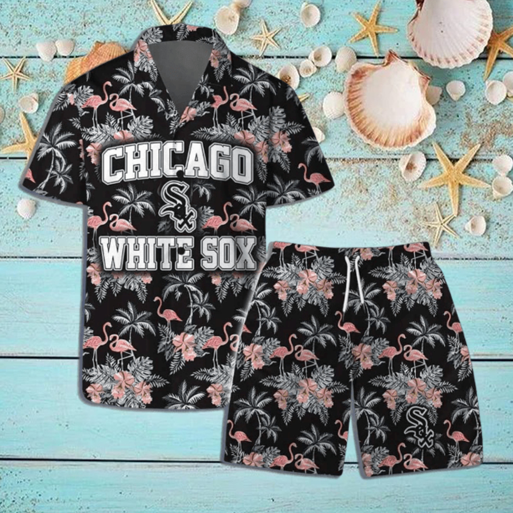 Chicago White Sox Team Logo Pattern MLB Flamingo Hawaiian Shirt & Short