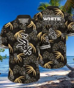 Chicago White Sox Tropical Gold Leaf Aloha Shirt