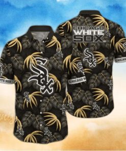 Chicago White Sox Tropical Gold Leaf Aloha Shirt