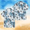 Chicago Cubs White Hibiscus Turquoise Wave Black Background 3D Hawaiian Shirt Gift For Fans