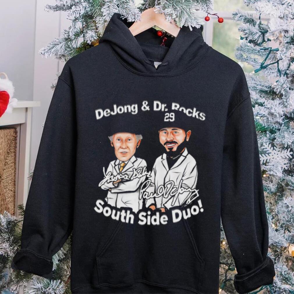 Chicago White Sox baseball Paul DeJong and Dr. Rocks south side dou signatures cartoon funny shirt Chicago White Sox baseball Paul DeJong and Dr. Rocks south side dou signatures cartoon funny shirt