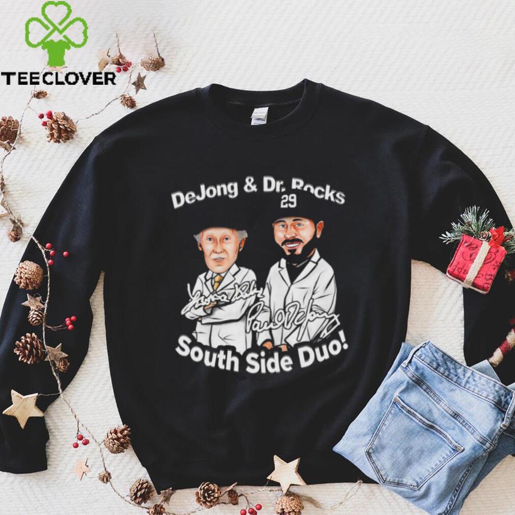 Chicago White Sox baseball Paul DeJong and Dr. Rocks south side dou signatures cartoon funny shirt Chicago White Sox baseball Paul DeJong and Dr. Rocks south side dou signatures cartoon funny shirt